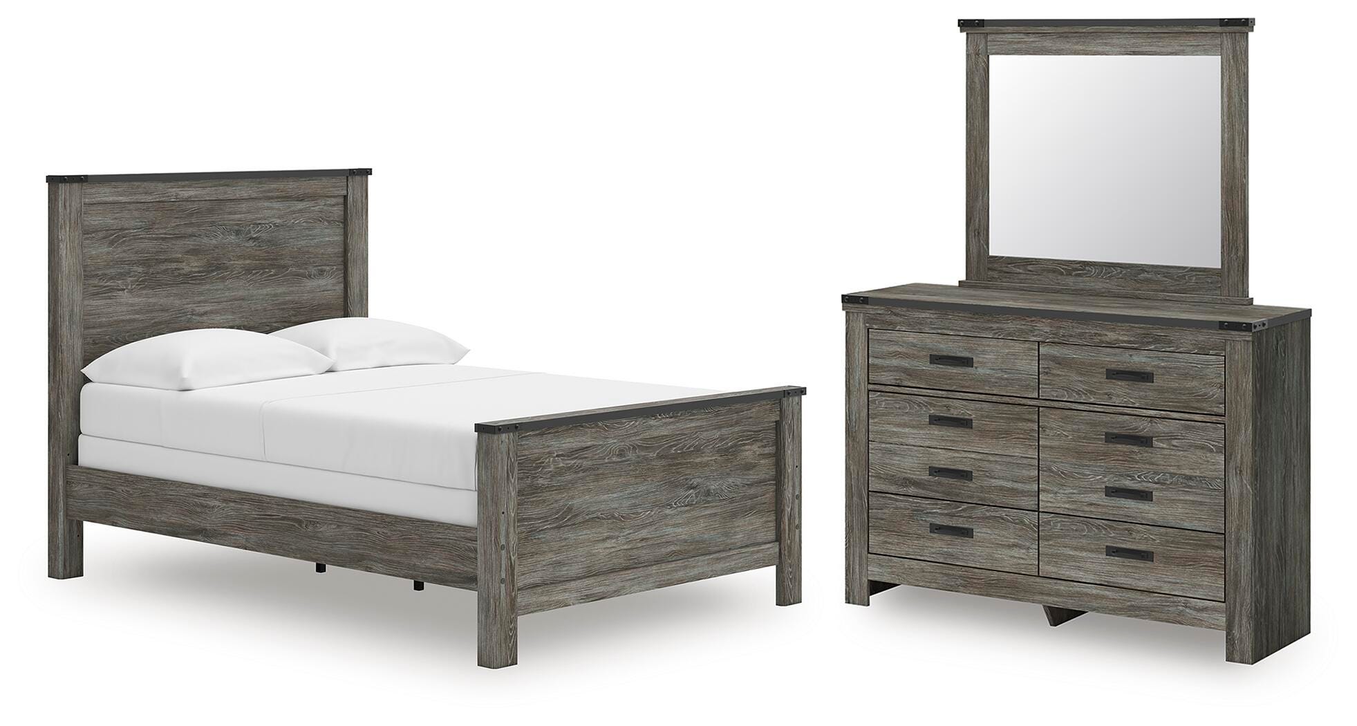 Frandern Full Panel Bed, Dresser and Mirror