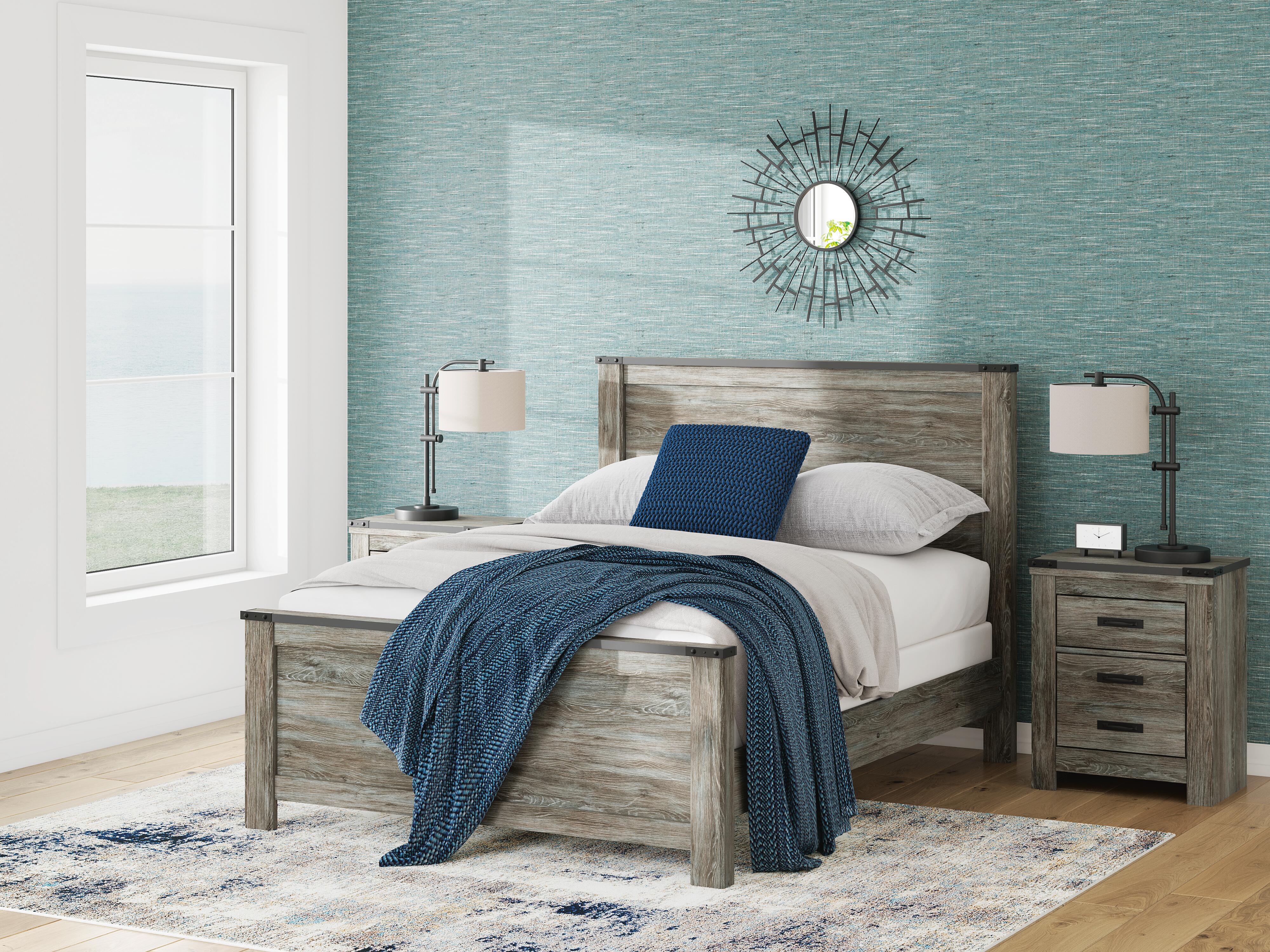 Frandern Queen Panel Bed, Dresser, Mirror, Chest and 2 Nightstands