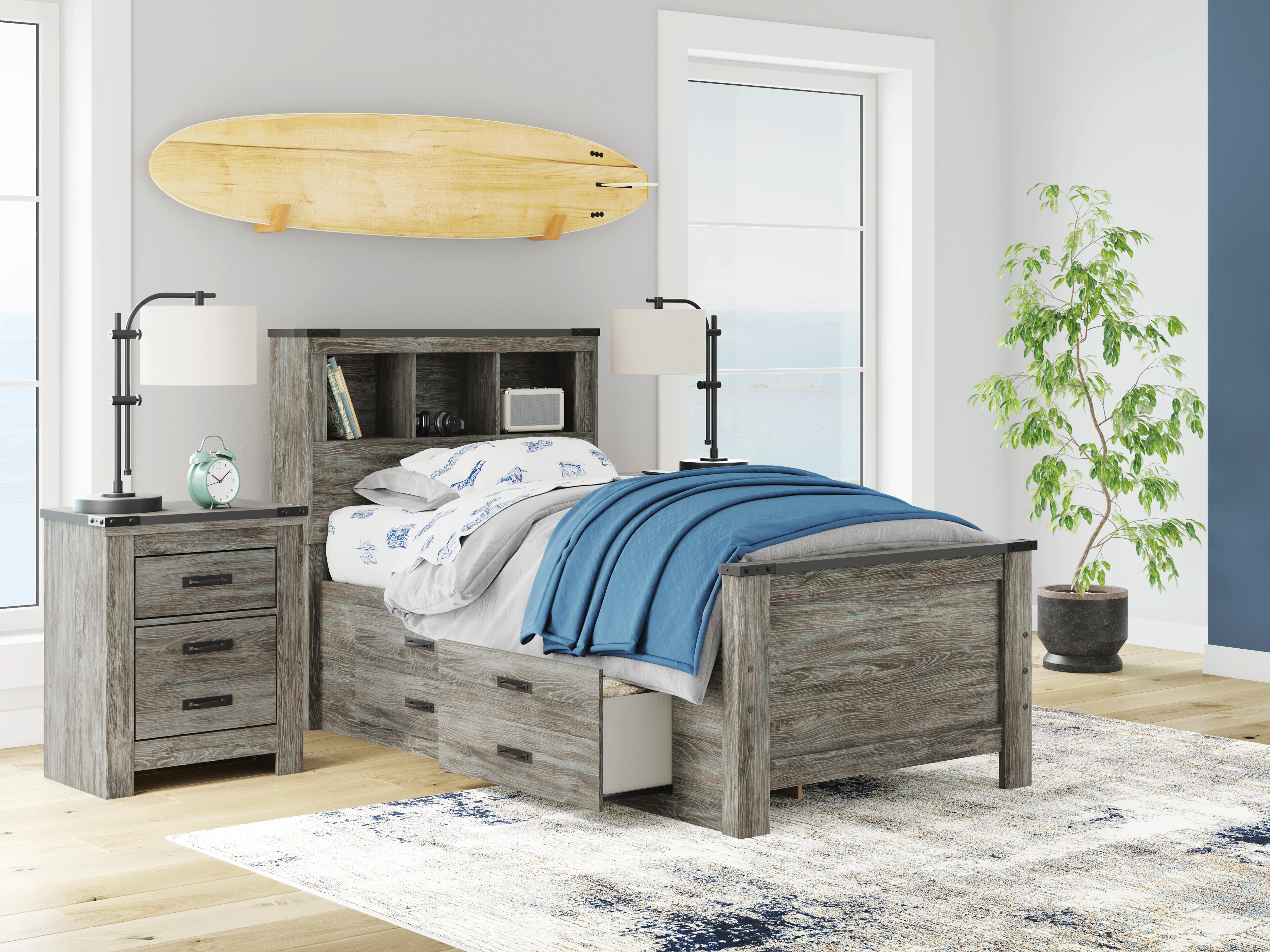 Frandern Twin Bookcase Bed with Storage, Dresser and Mirror Signature Design by Ashley® Bedroom