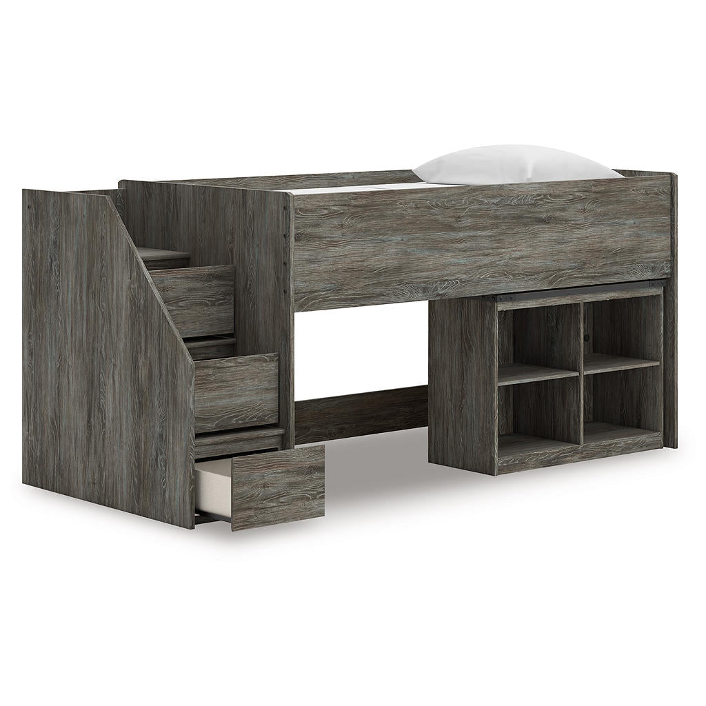 Frandern Twin Loft Bed with Bookcase Storage Signature Design by Ashley® Bunk Beds
