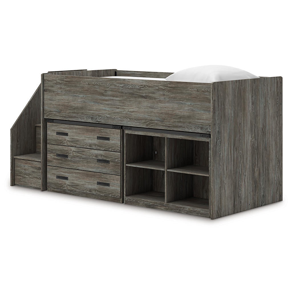 Frandern Twin Loft Bed with Bookcase and Drawer Storage Signature Design by Ashley® Bunk Beds