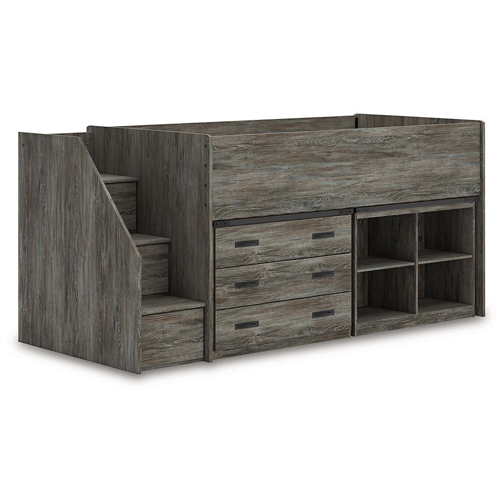 Frandern Twin Loft Bed with Bookcase and Drawer Storage Signature Design by Ashley® Bunk Beds