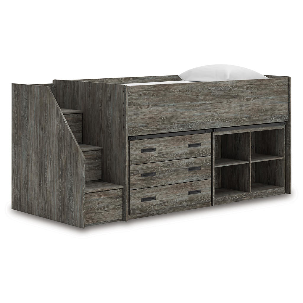 Frandern Twin Loft Bed with Bookcase and Drawer Storage Signature Design by Ashley® Bunk Beds