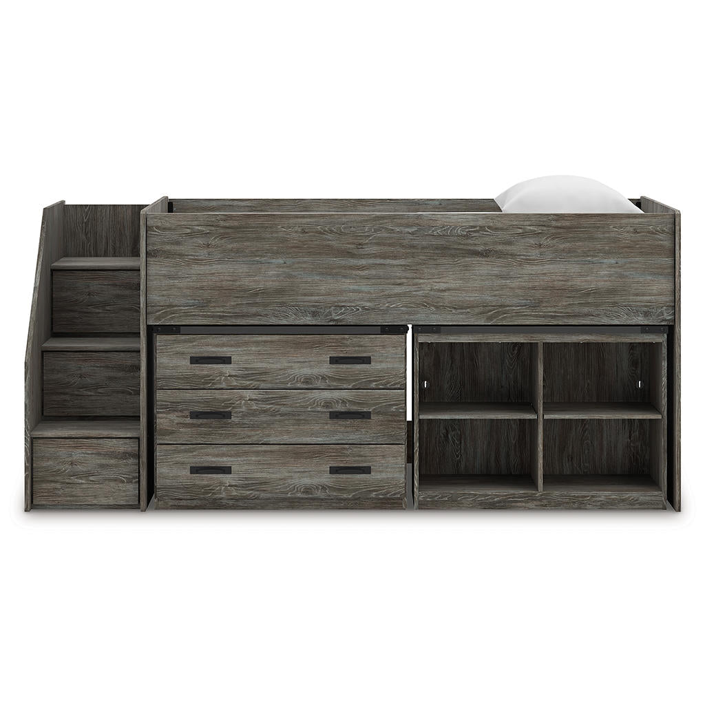 Frandern Twin Loft Bed with Bookcase and Drawer Storage Signature Design by Ashley® Bunk Beds