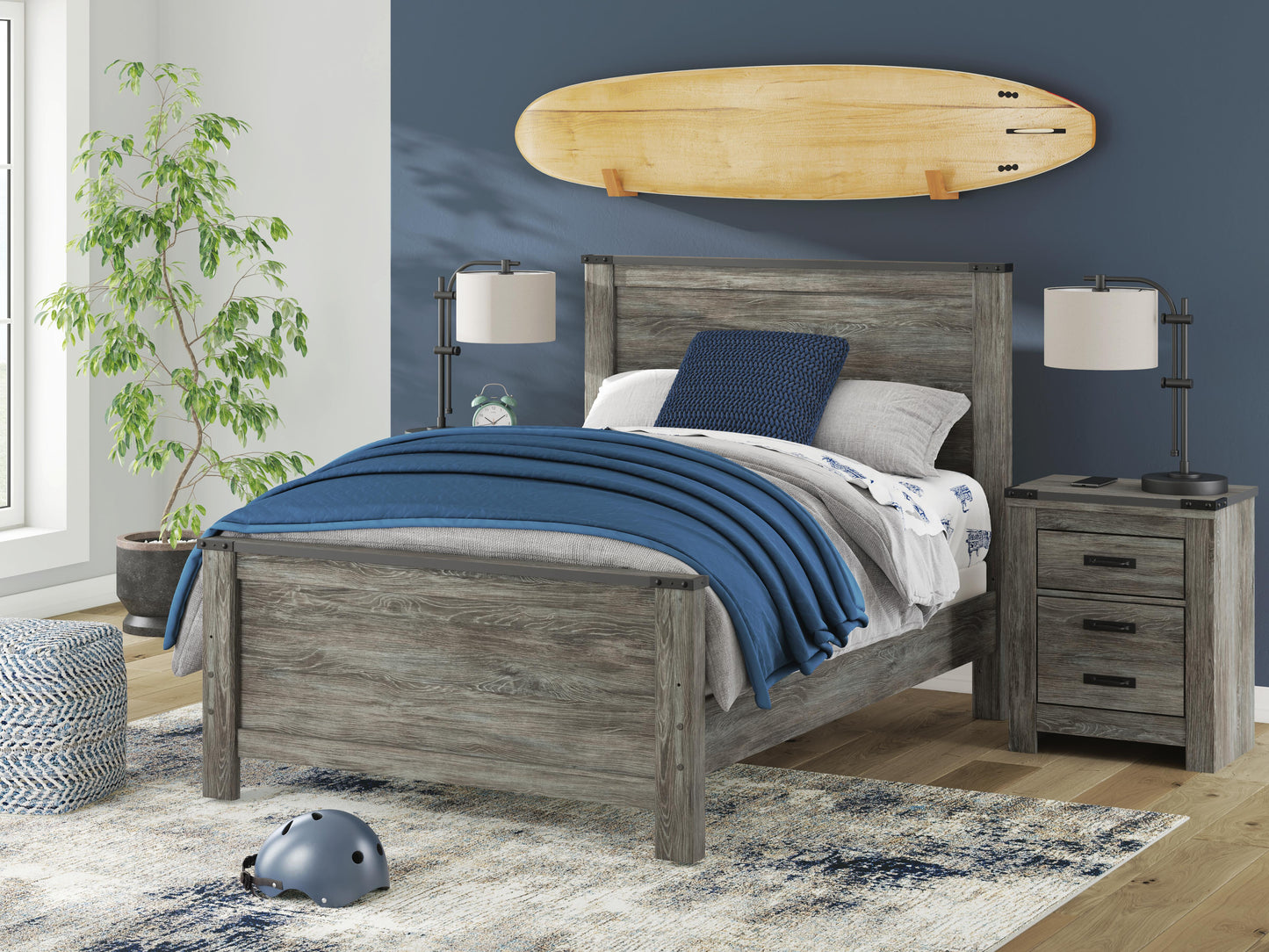 Frandern Full Panel Bed, Dresser and Mirror