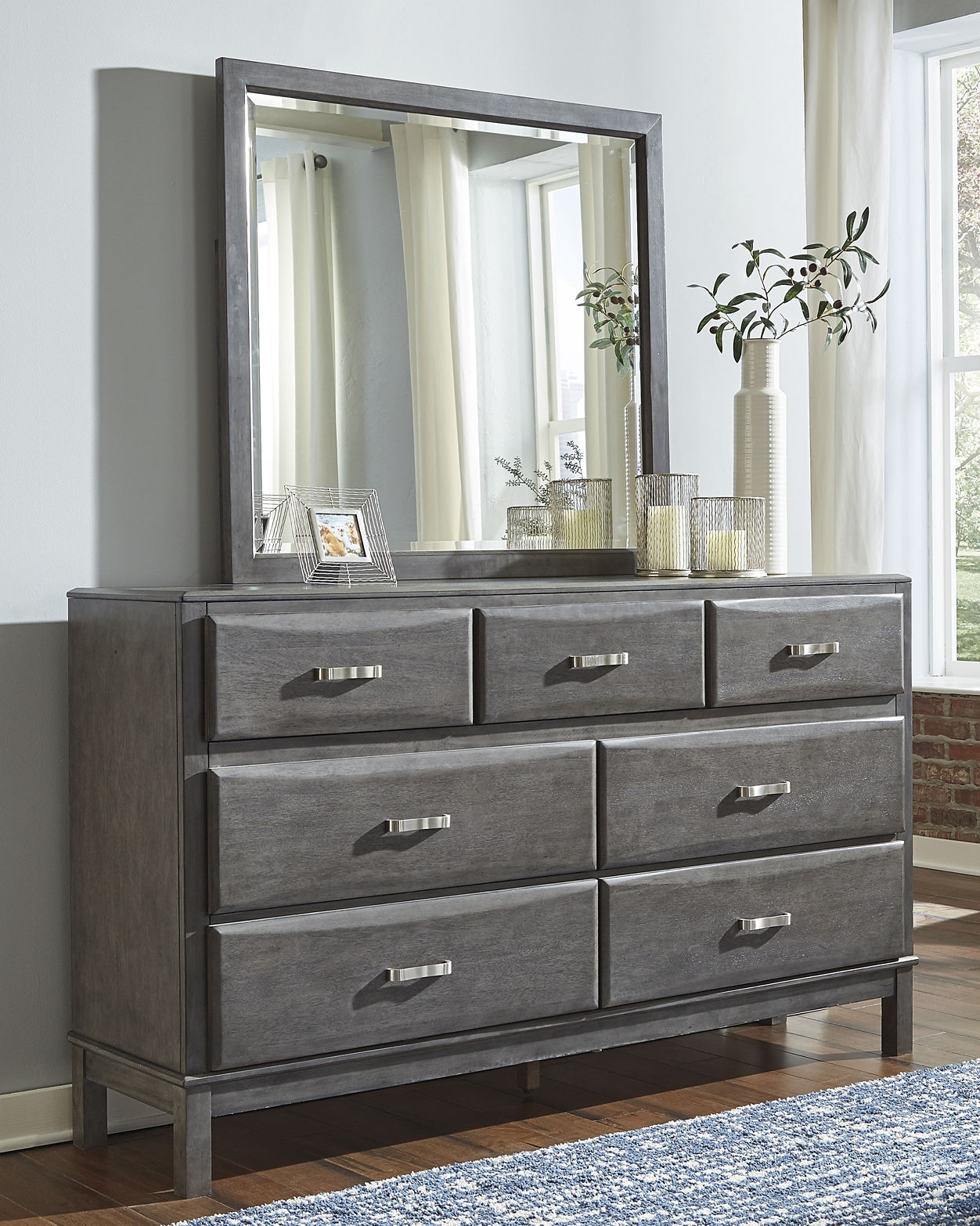 Caitbrook King Storage Bed, Dresser, Mirror, Chest and Nightstand