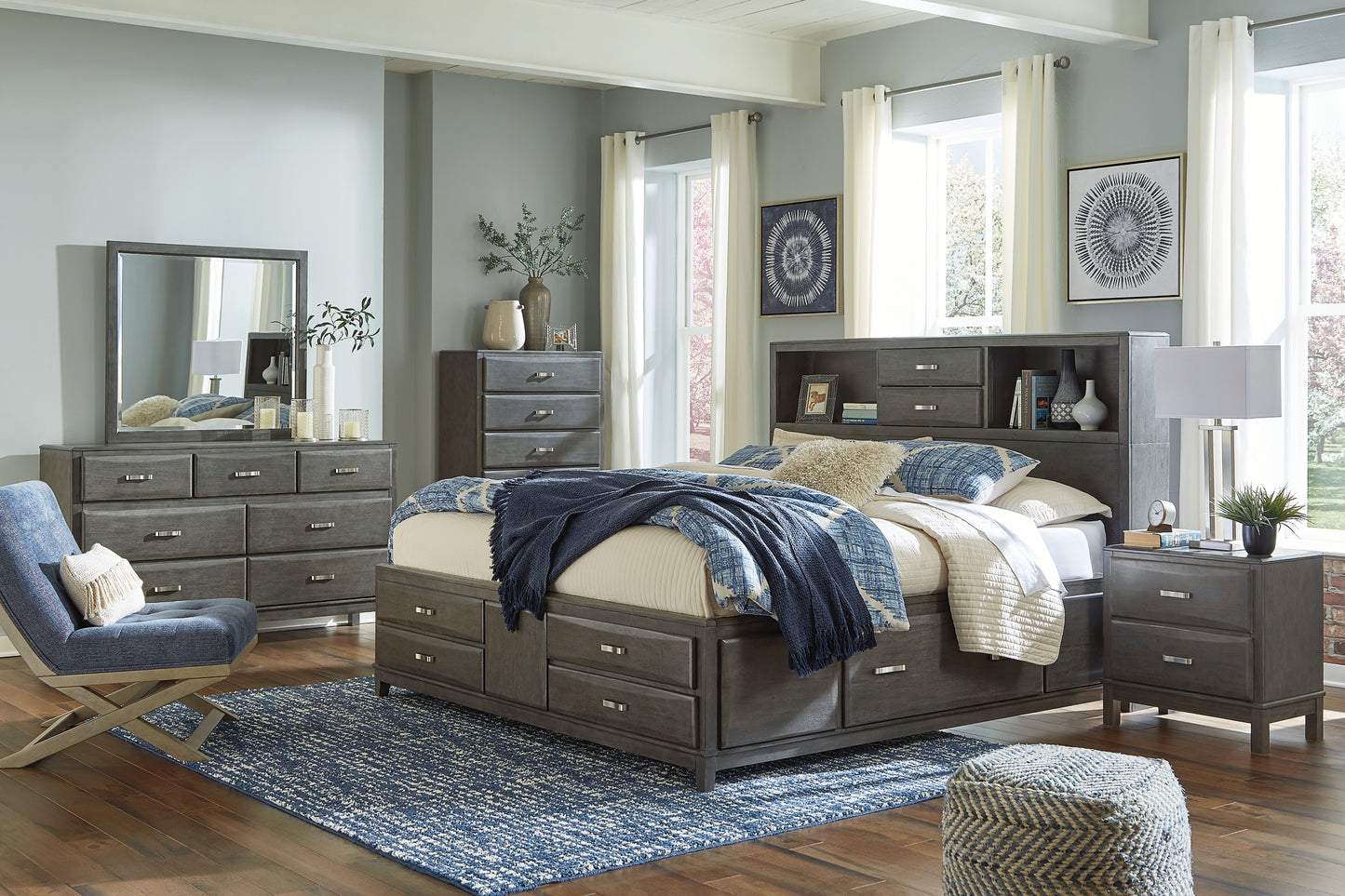 Caitbrook California King Storage Bed with 8 Drawers