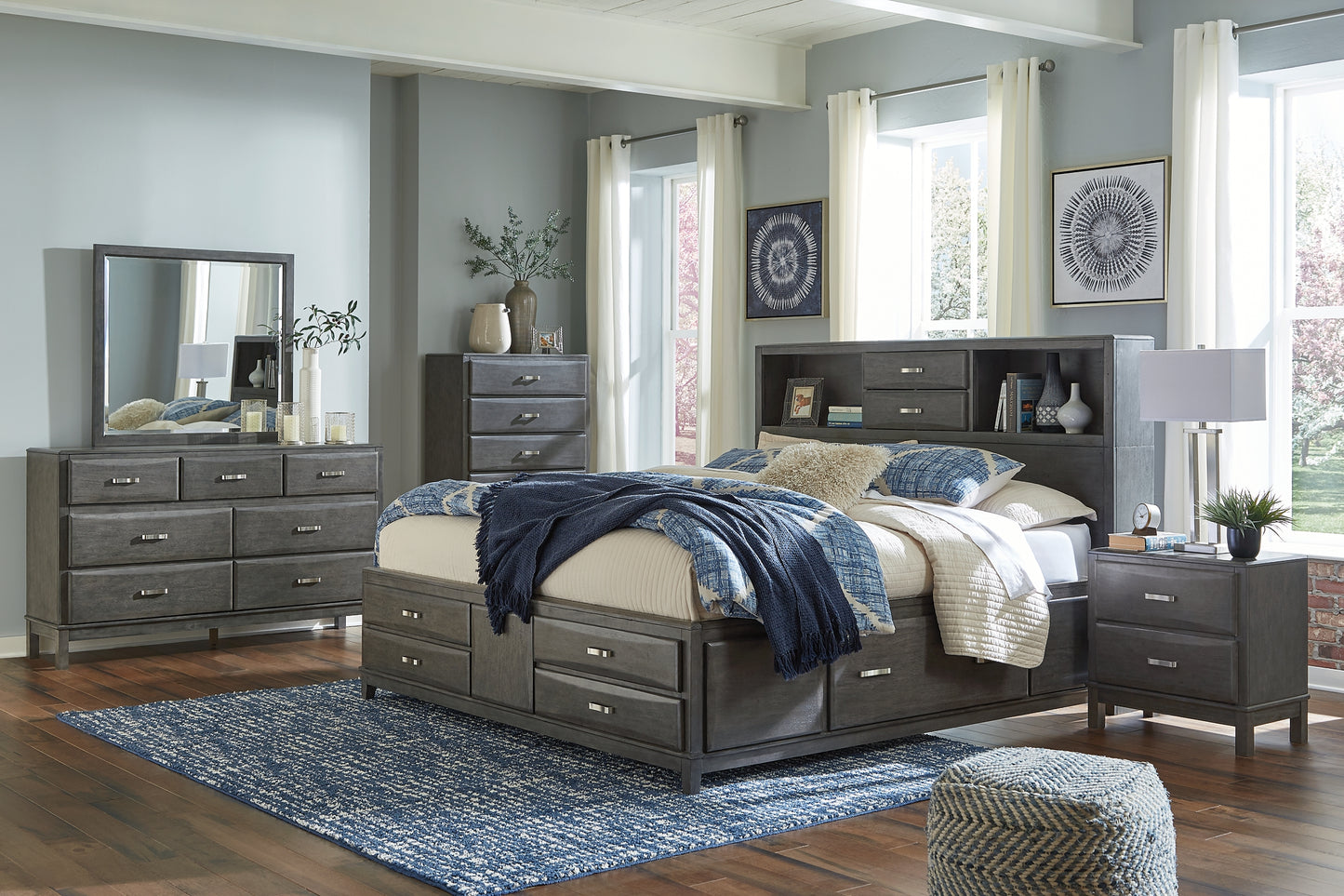 Caitbrook California King Storage Bed with 8 Drawers