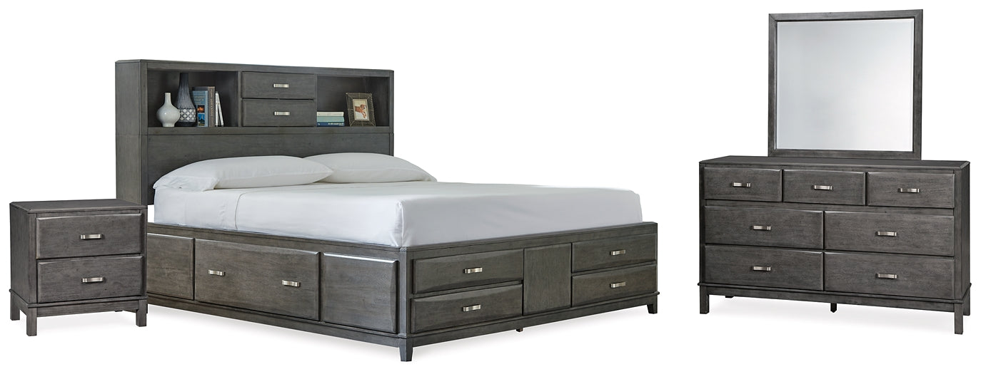 Caitbrook King Storage Bed, Dresser, Mirror, Chest and Nightstand