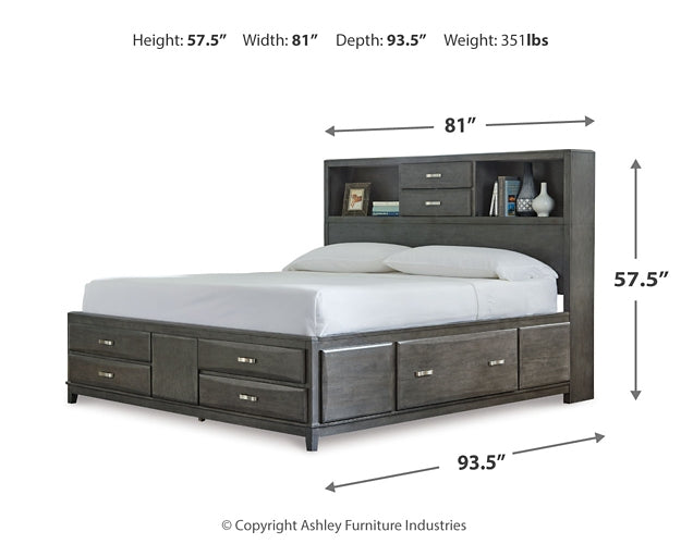 Caitbrook King Storage Bed, Dresser, Mirror, Chest and Nightstand