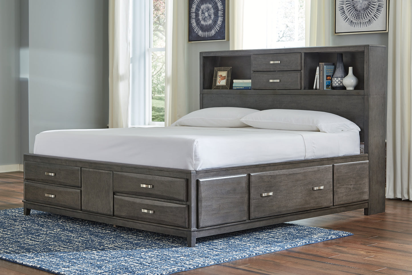 Caitbrook King Storage Bed, Dresser, Mirror, Chest and Nightstand