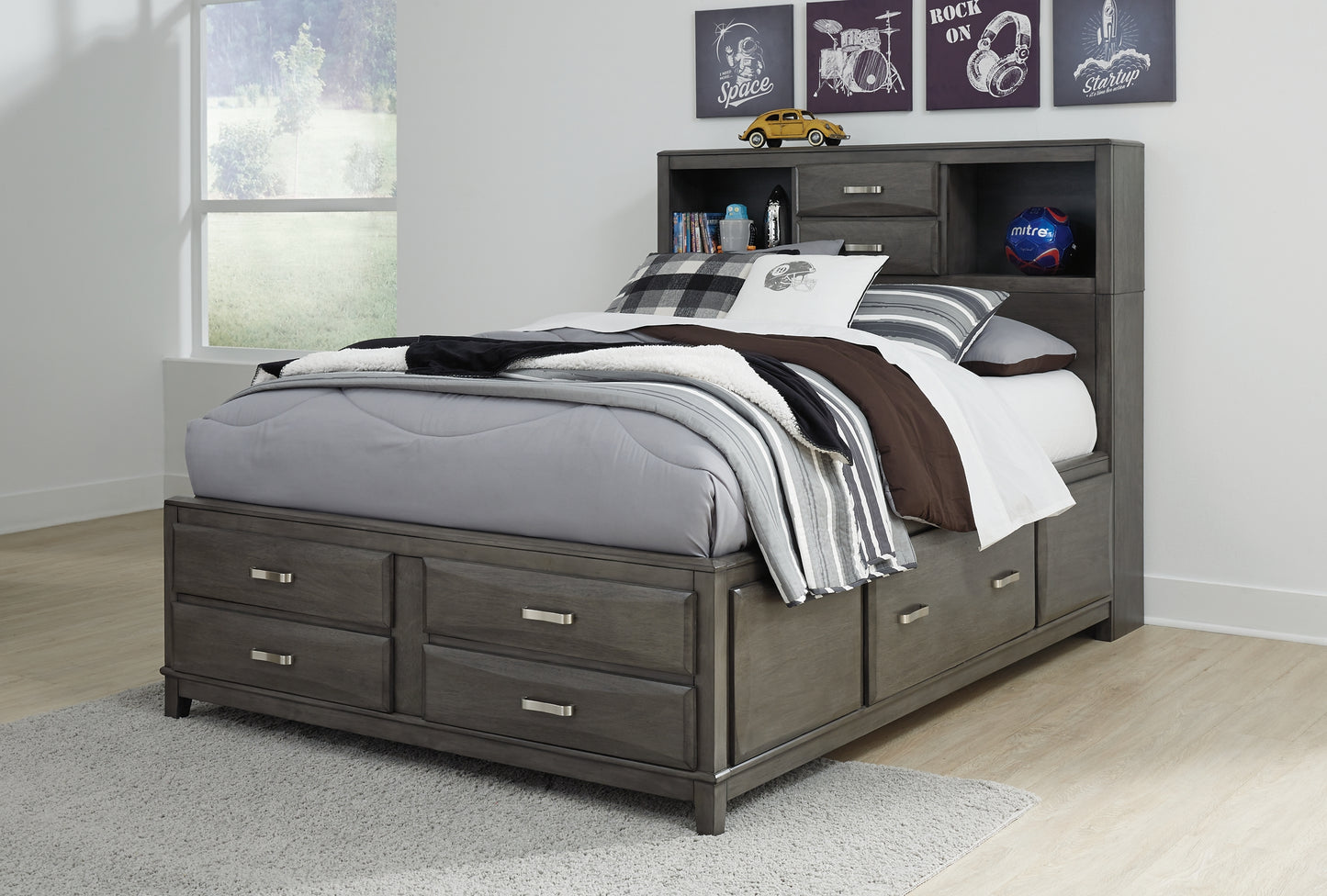 Caitbrook Full Storage Bed with 7 Drawers