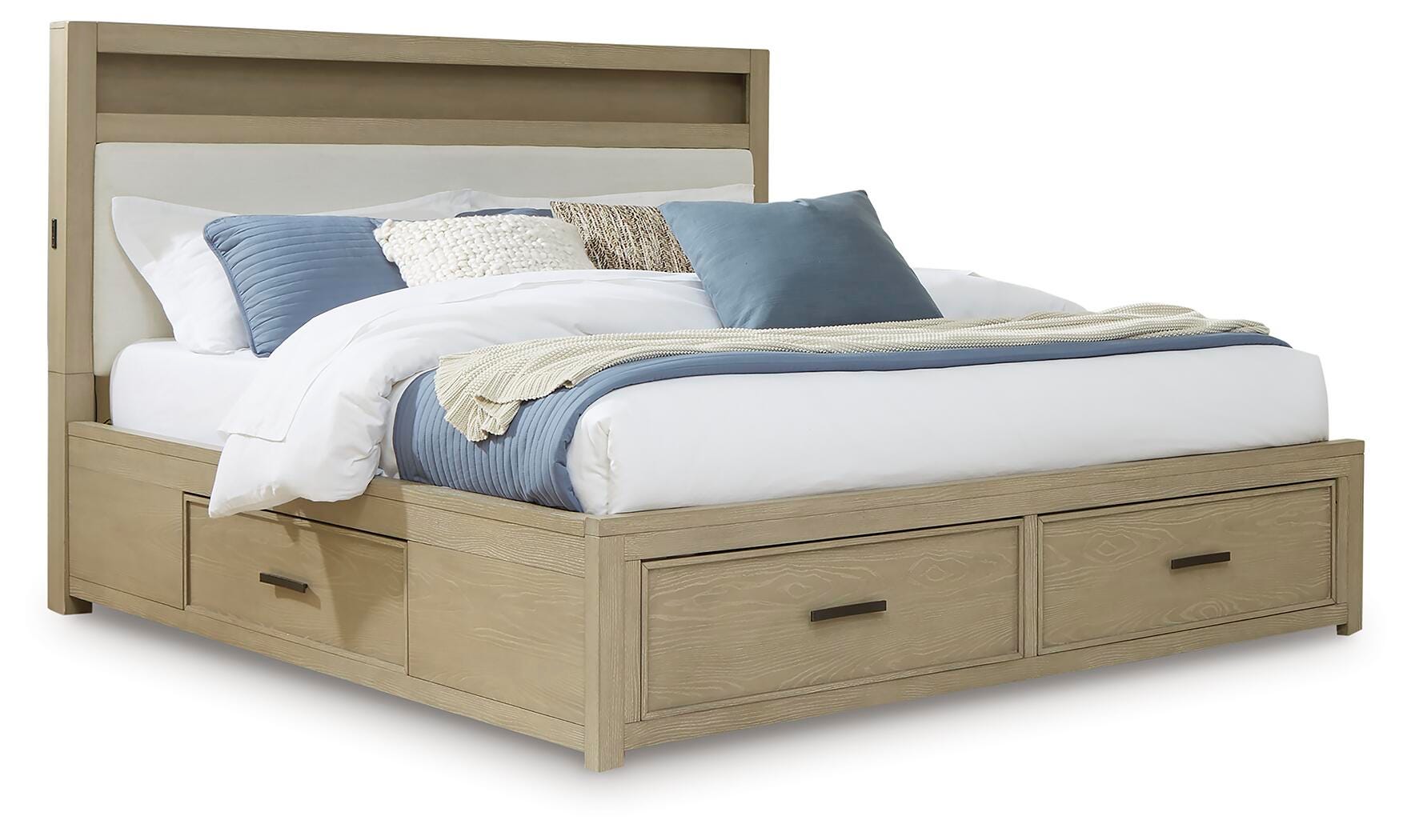 Calmoro Queen Bookcase Storage Bed, Dresser and Mirror Signature Design by Ashley® Bedroom