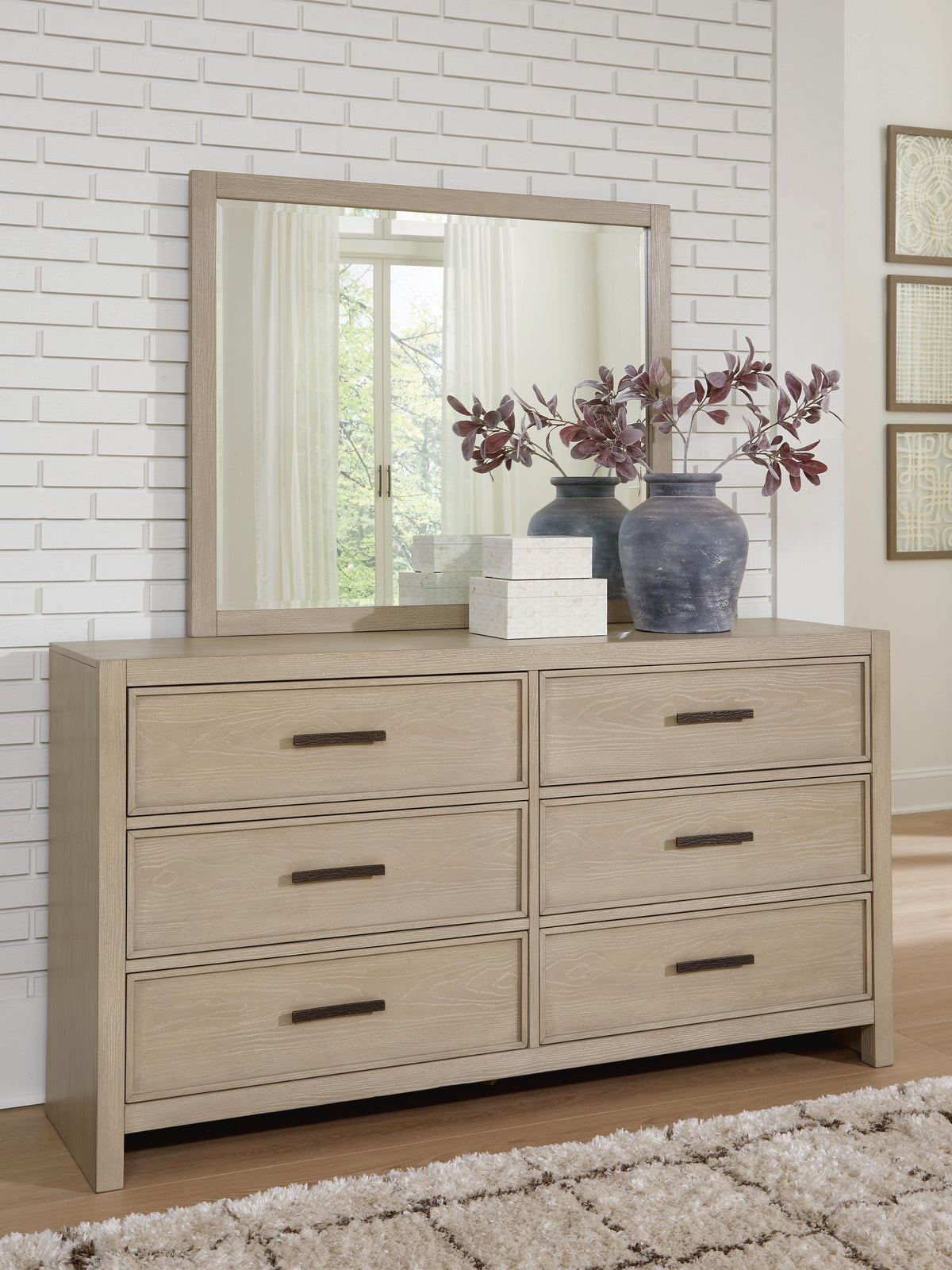 Calmoro Queen Bookcase Storage Bed, Dresser and Mirror Signature Design by Ashley® Bedroom