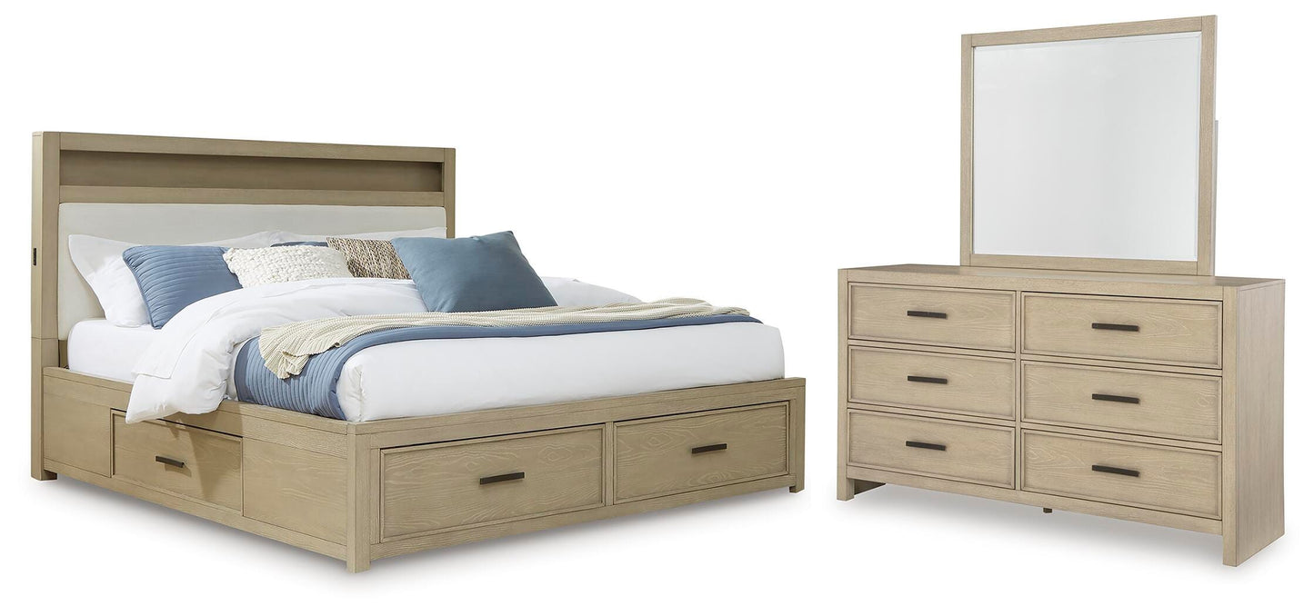 Calmoro Queen Bookcase Storage Bed, Dresser and Mirror Signature Design by Ashley® Bedroom