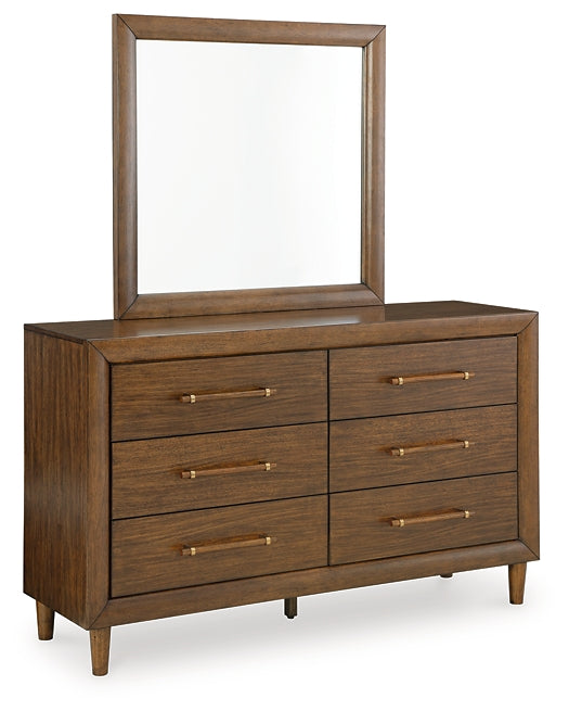 Lyncott Queen Upholstered Bed, Dresser and Mirror