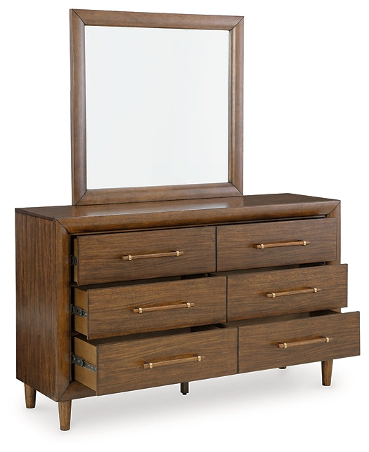 Lyncott Queen Upholstered Bed, Dresser and Mirror