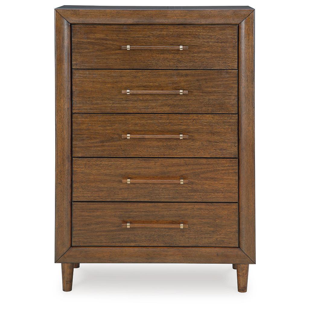 Lyncott Chest of Drawers — 5 Dovetail Drawers in Medium Brown Signature Design by Ashley® Bedroom