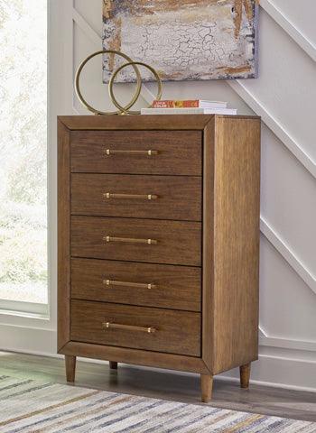 Lyncott Chest of Drawers — 5 Dovetail Drawers in Medium Brown Signature Design by Ashley® Bedroom