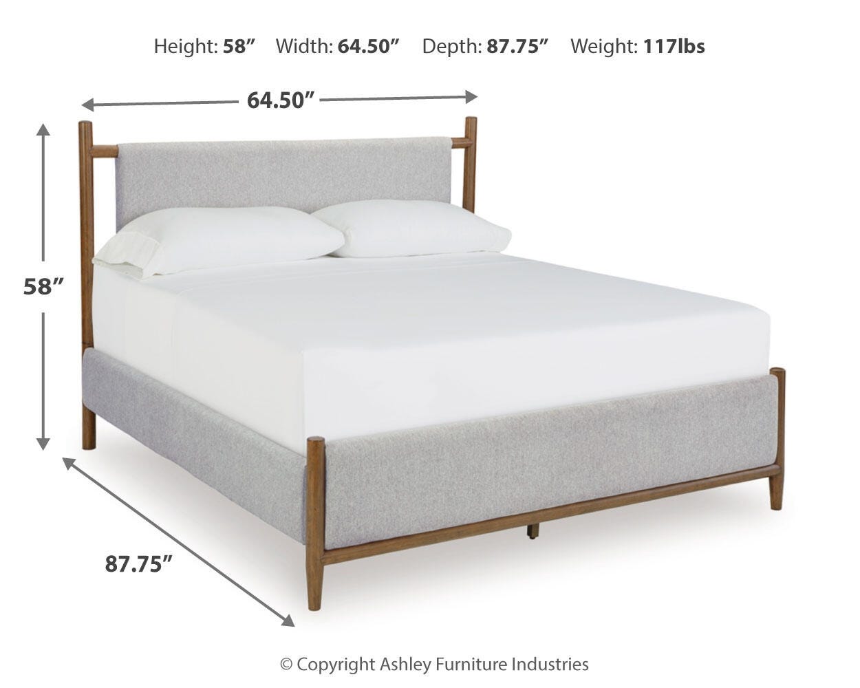 Lyncott Queen Upholstered Bed, Dresser, Mirror and 2 Nightstands