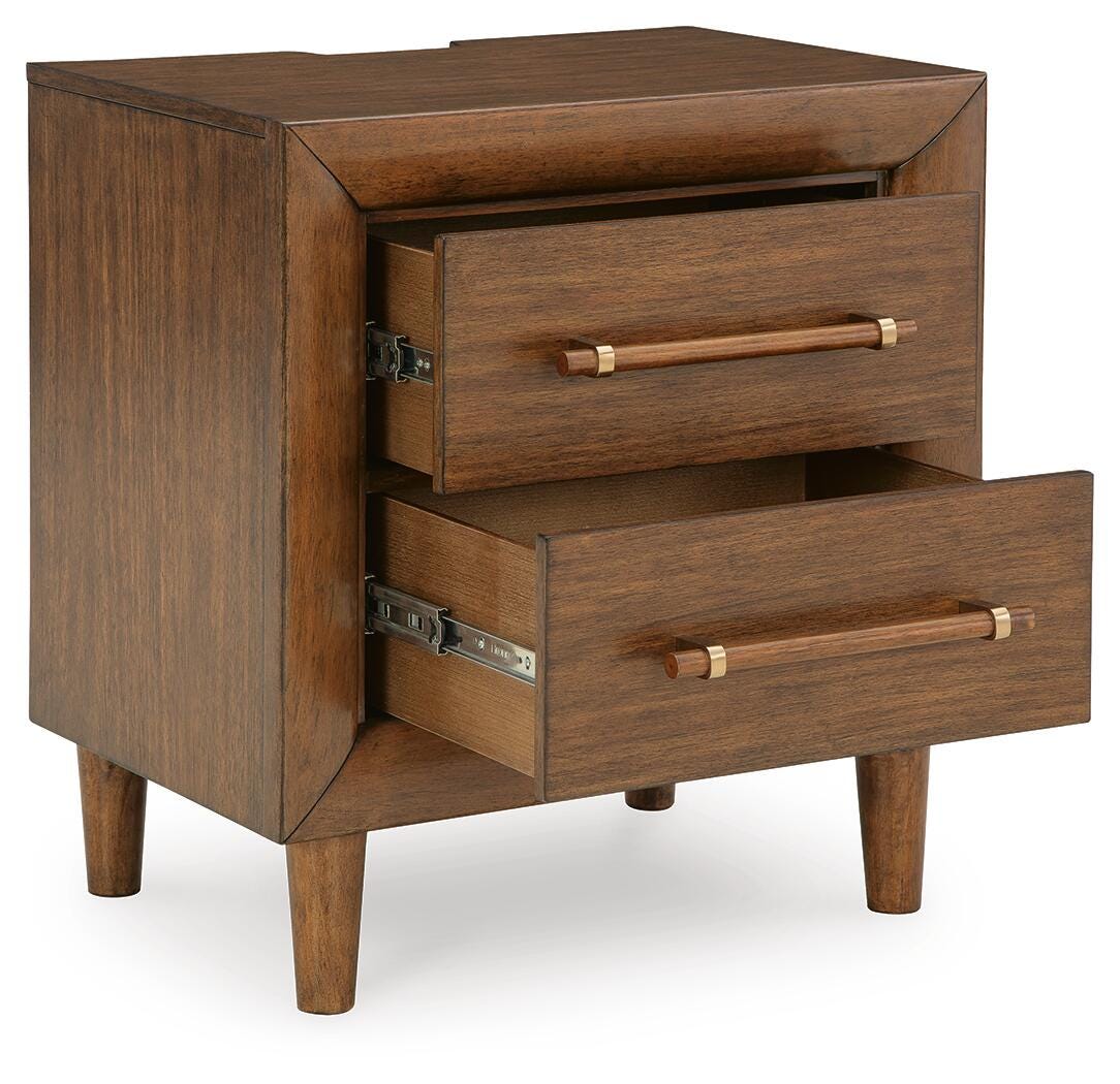 Lyncott Queen Upholstered Bed, Dresser, Mirror and 2 Nightstands