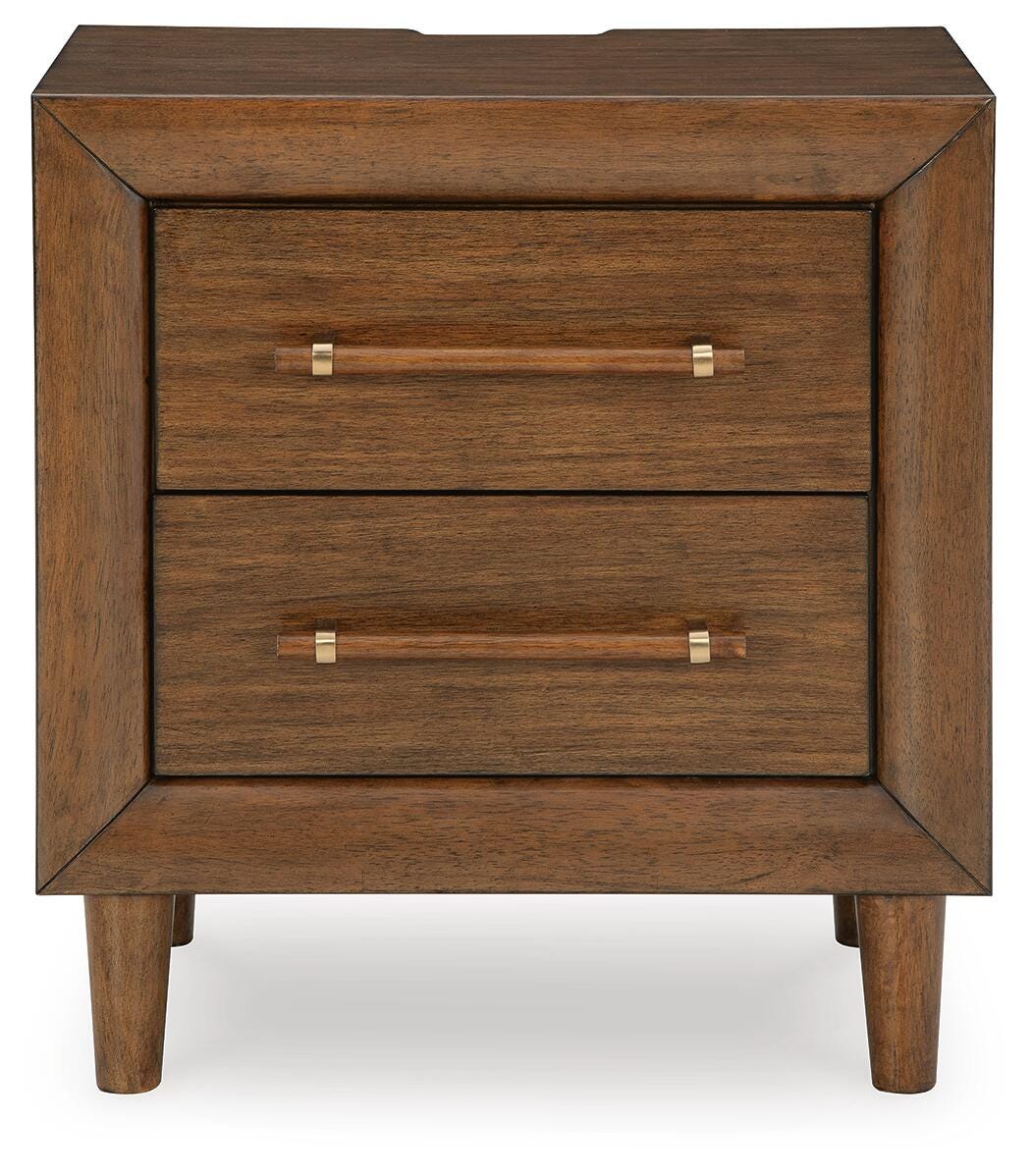 Lyncott Queen Upholstered Bed, Dresser, Mirror and 2 Nightstands