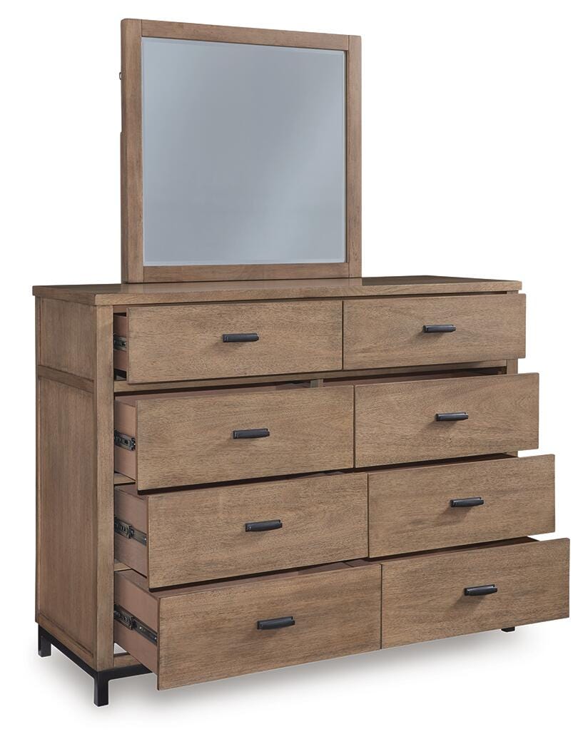 Tomtyn Queen Upholstered Bed, Dresser and Mirror — 3-Piece Benchcraft® Bedroom