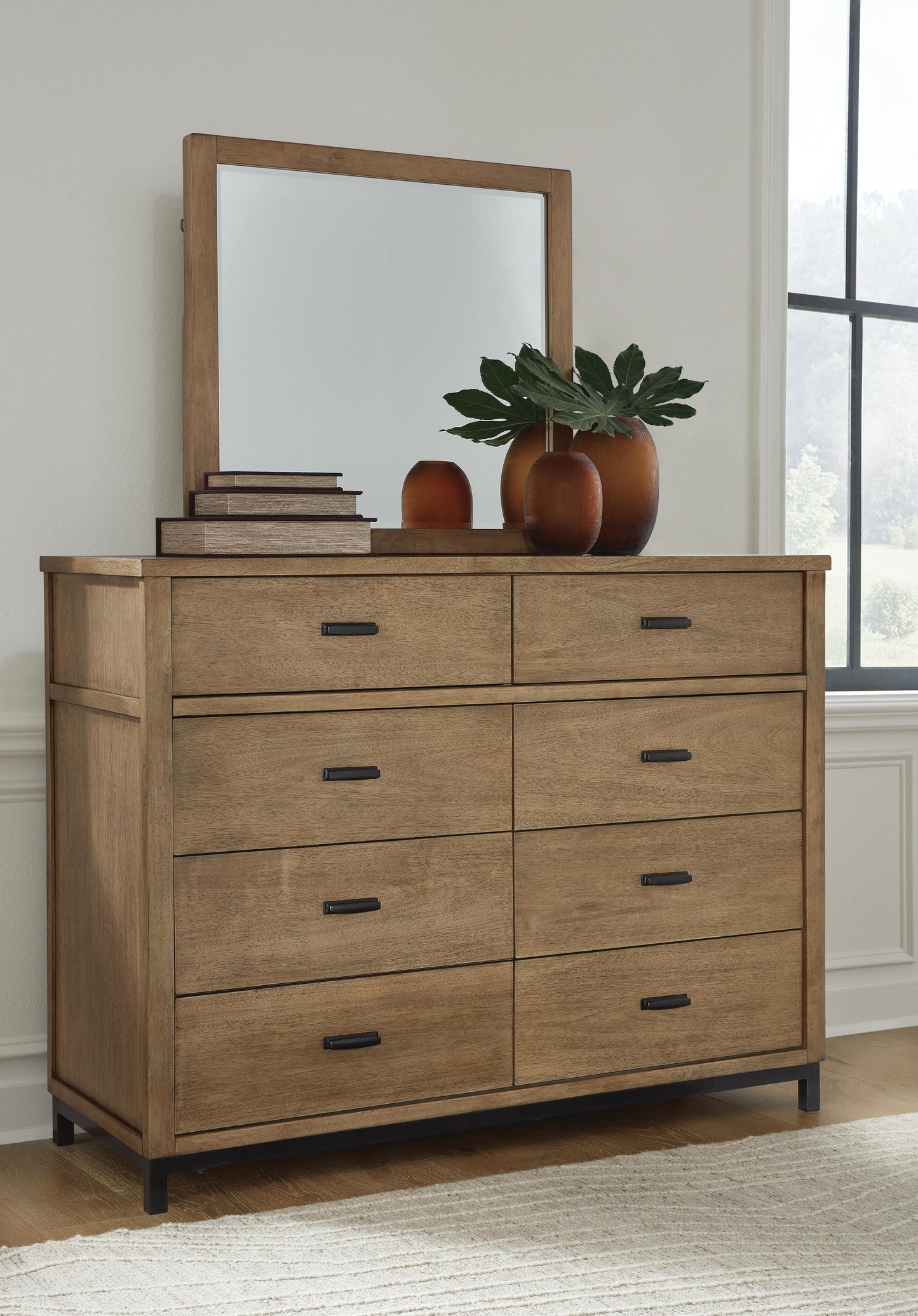 Tomtyn Queen Upholstered Bed, Dresser and Mirror — 3-Piece Benchcraft® Bedroom