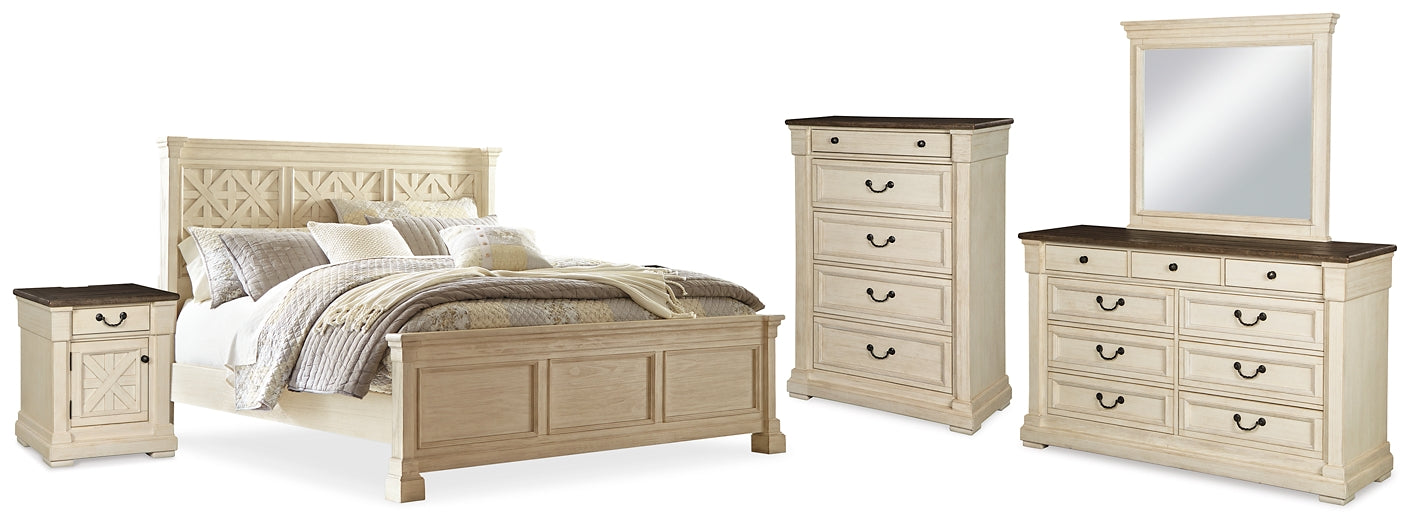 Bolanburg California King Panel Bed, Dresser, Mirror, Chest and 2 Nightstands