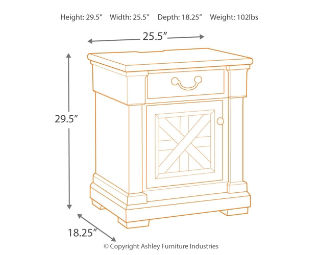 Bolanburg California King Panel Bed, Dresser, Mirror, Chest and 2 Nightstands