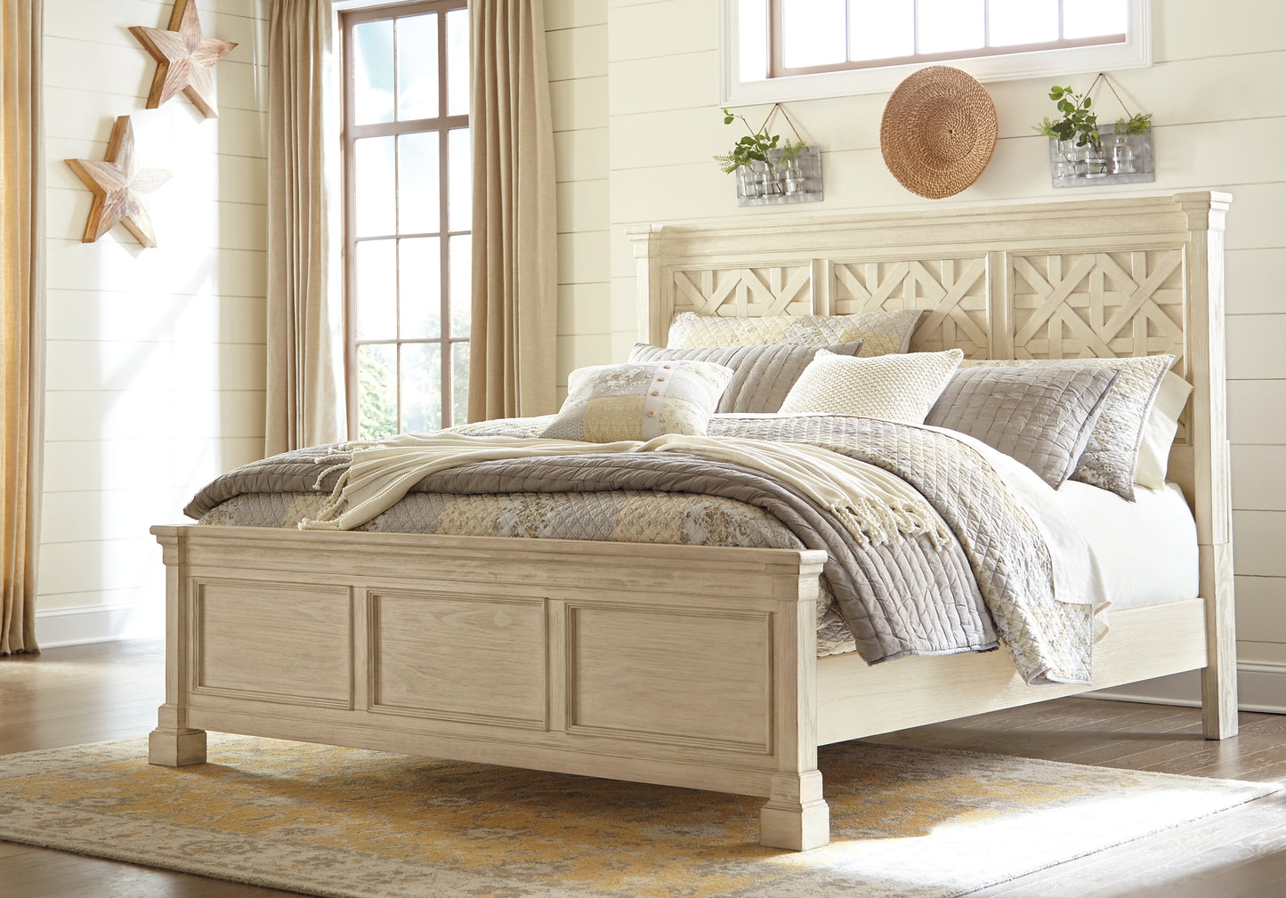 Bolanburg California King Panel Bed, Dresser, Mirror, Chest and 2 Nightstands