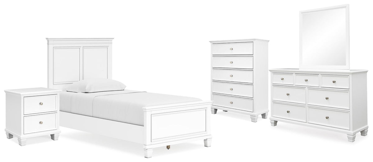 Fortman Twin Panel Bed 5-Piece Set — Dresser, Mirror, Chest Signature Design by Ashley® Bedroom