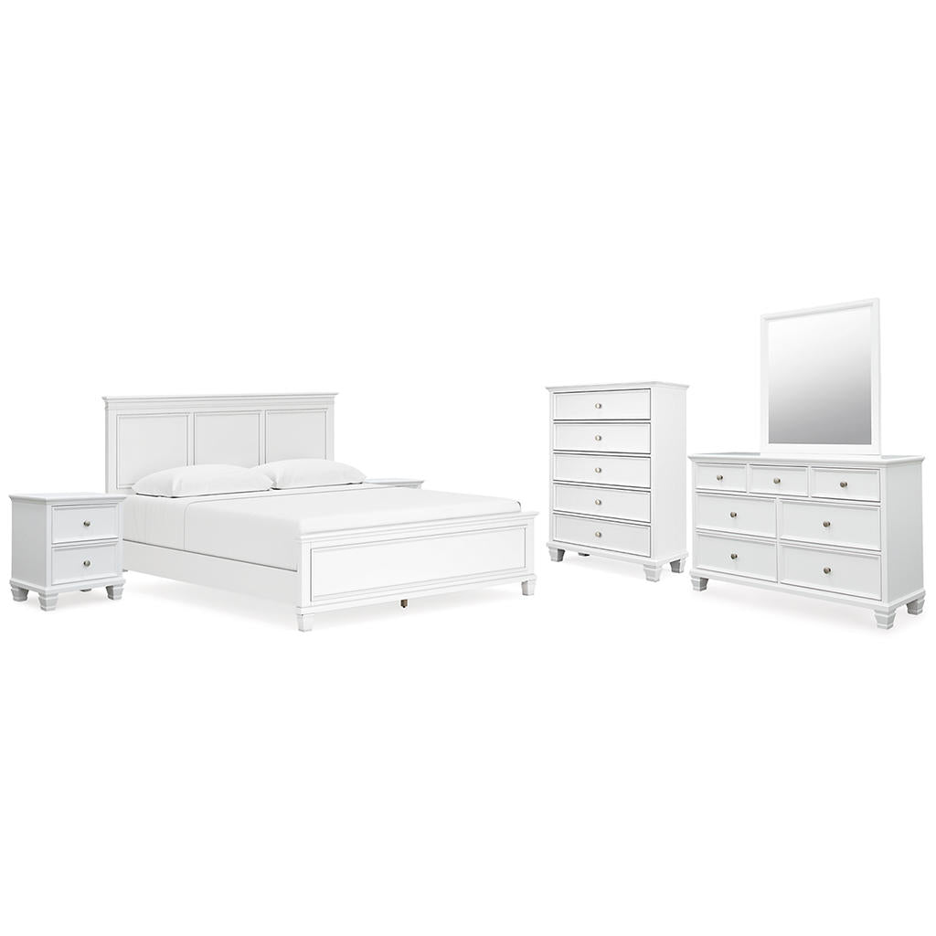 Fortman King Panel Bed, Dresser, Mirror, Chest and 2 Nightstands Signature Design by Ashley® Uncategorized