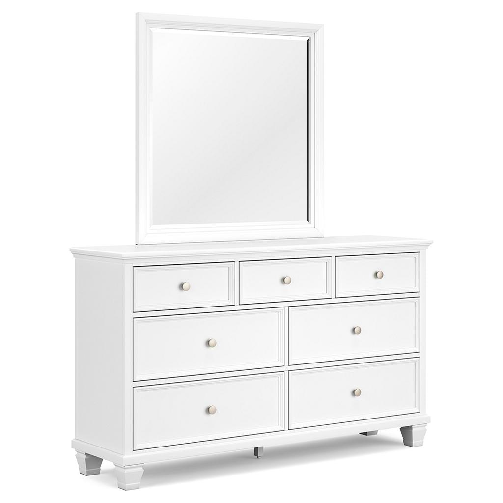 Fortman Queen Panel Bed with Mirrored Dresser Ashley® Bedroom