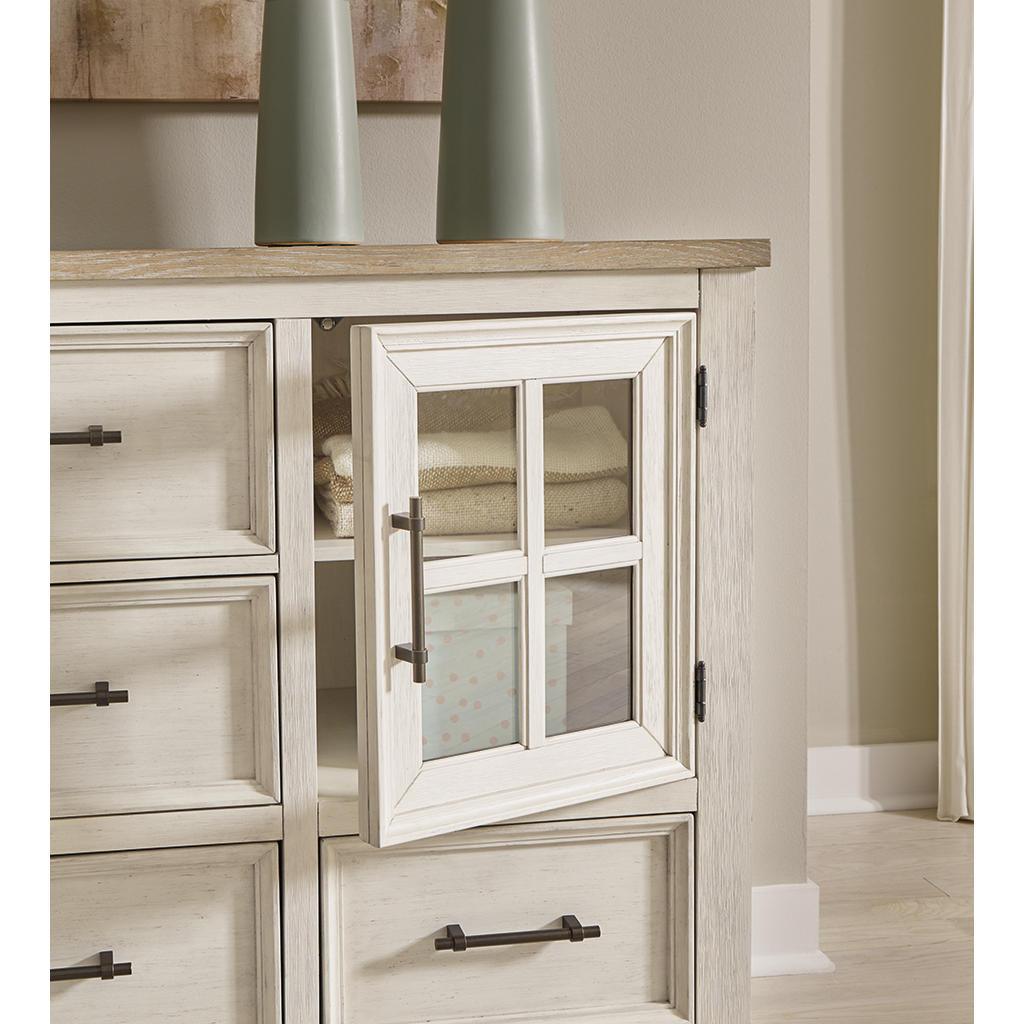 Shaybrock Dresser and Mirror Set — Two-Tone Benchcraft® Bedroom