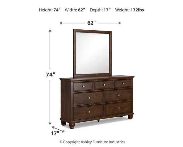 Danabrin King Panel Bed, Dresser, Mirror and Nightstand