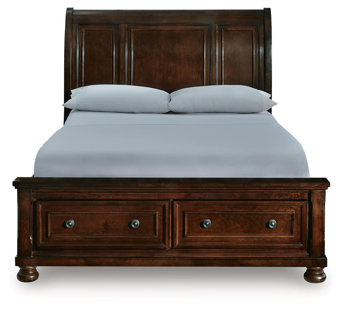 Porter Queen Sleigh Storage Bed, Dresser and Mirror