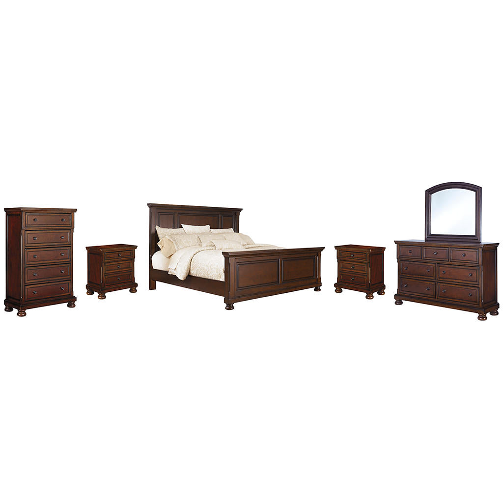 Porter Queen Panel Bed, Dresser, Mirror, Chest and 2 Nightstands Millennium® By Ashley Uncategorized
