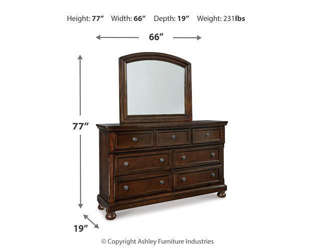 Porter Queen Panel Bed, Dresser, Mirror, Chest and 2 Nightstands