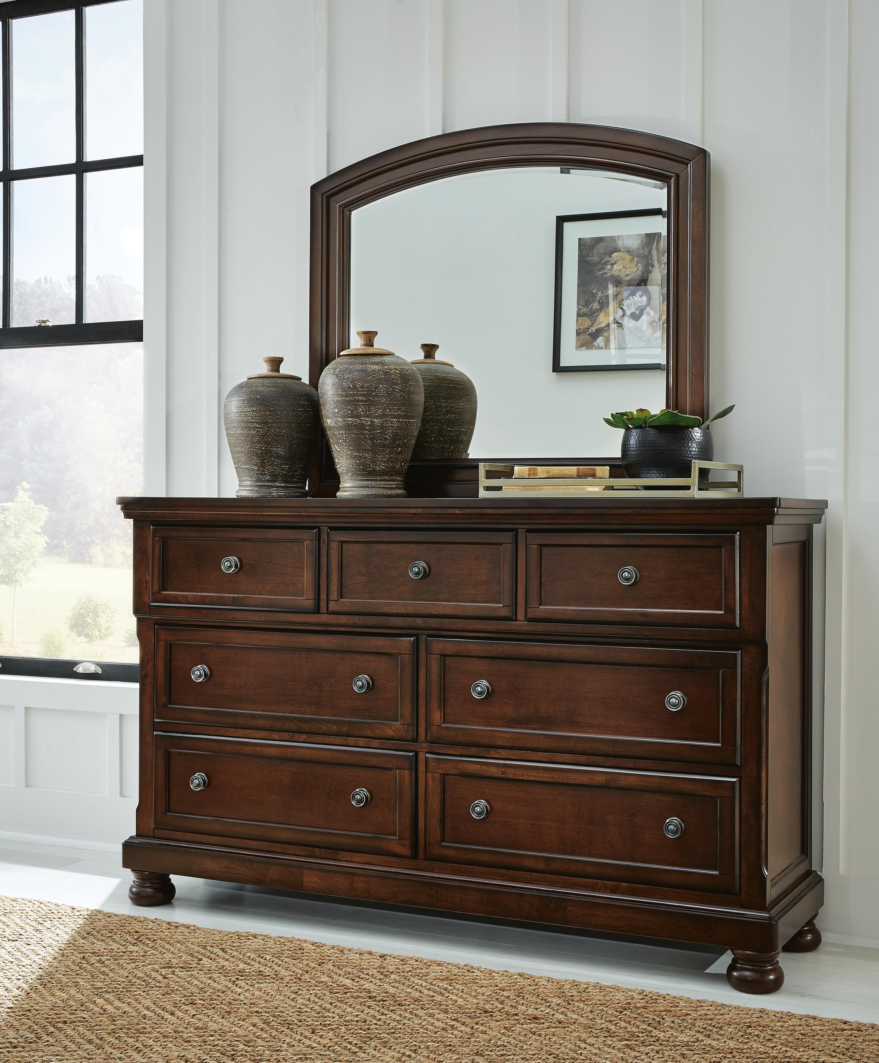Porter Queen Sleigh Storage Bed, Dresser and Mirror