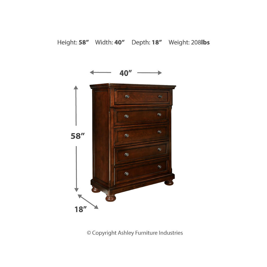 Porter California King Panel Bed, Dresser, Mirror, Chest and 2 Nightstands Millennium® By Ashley Uncategorized