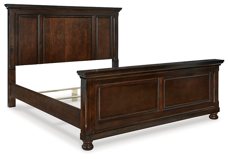 Porter California King Panel Bed, Dresser, Mirror, Chest and 2 Nightstands