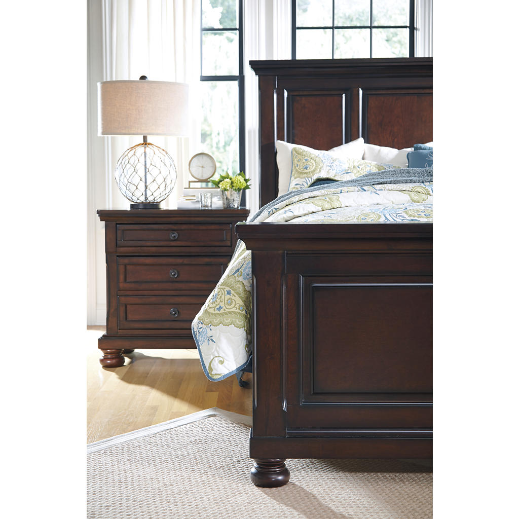 Porter Nightstand — Hand-Finished Rustic Brown, Cedar and Felt Millennium® By Ashley Bedroom