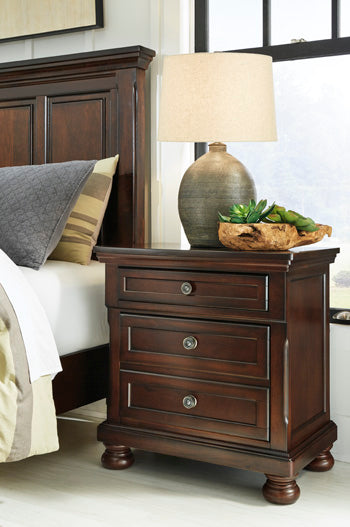 Porter Nightstand — Hand-Finished Rustic Brown, Cedar and Felt Millennium® By Ashley Bedroom
