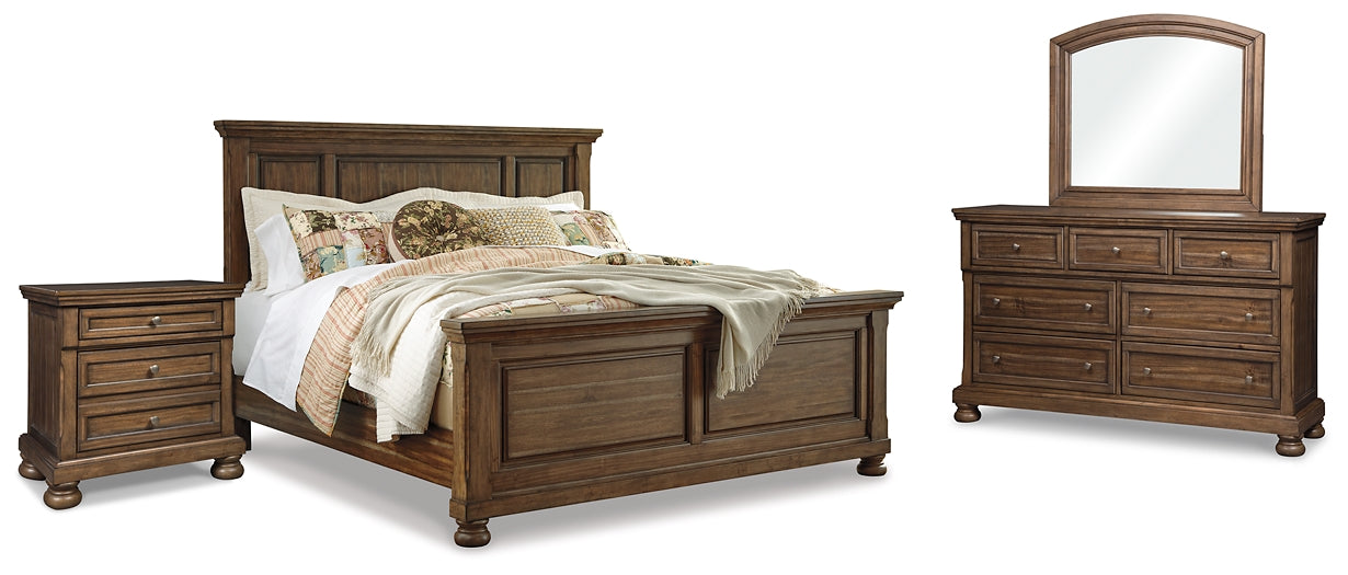 Flynnter Queen Panel Bed, Dresser, Mirror, and Nightstand