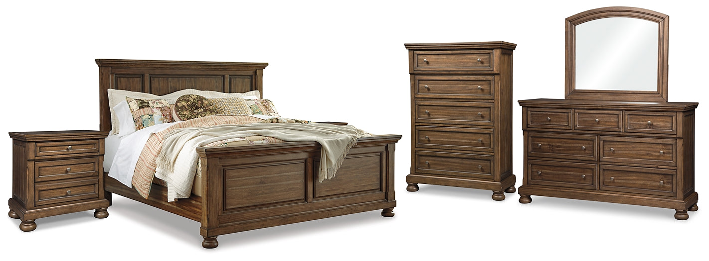 Flynnter King Panel Bed, 2 Dressers, Mirror, Chest and 2 Nightstands