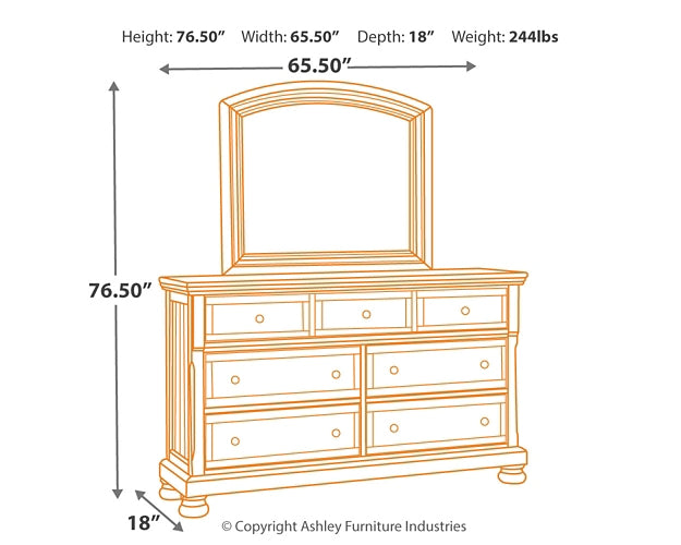 Flynnter Queen Panel Bed, Dresser, Mirror, and Nightstand