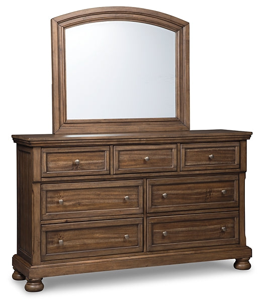 Flynnter Queen Panel Bed, Dresser, Mirror, and Nightstand