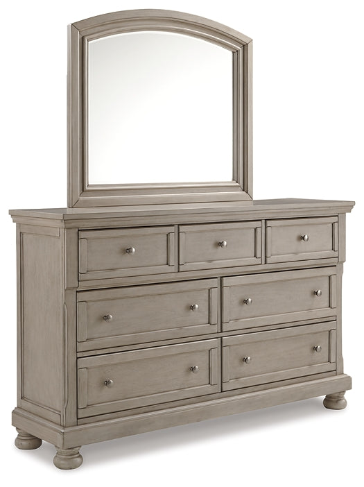 Lettner King Panel Bed, Dresser, Mirror and 2 Nightstands