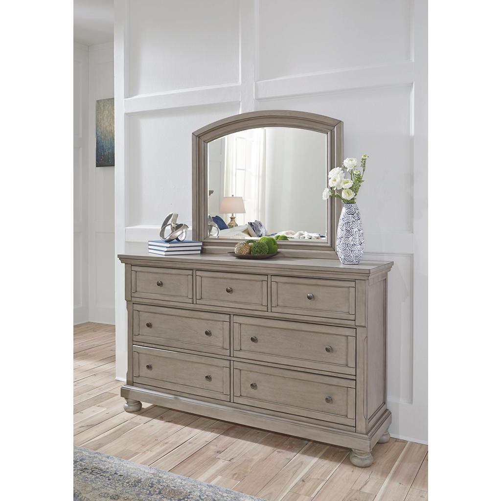 Lettner Dresser and Mirror — Light Gray Signature Design by Ashley® Bedroom
